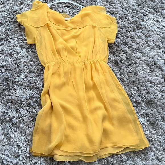 3.1 Phillip Lim French Knot Embellished Yellow Silk Mini Dress - Picture 4 of 7